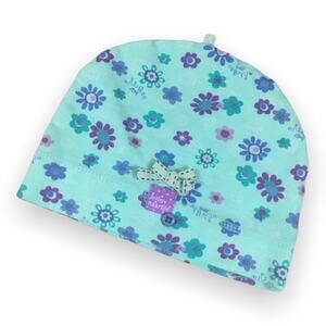 naartjie Girls Hat Size 6-18 Months Spring 2013 Mikayla Floral Beanie‎ Seafoam